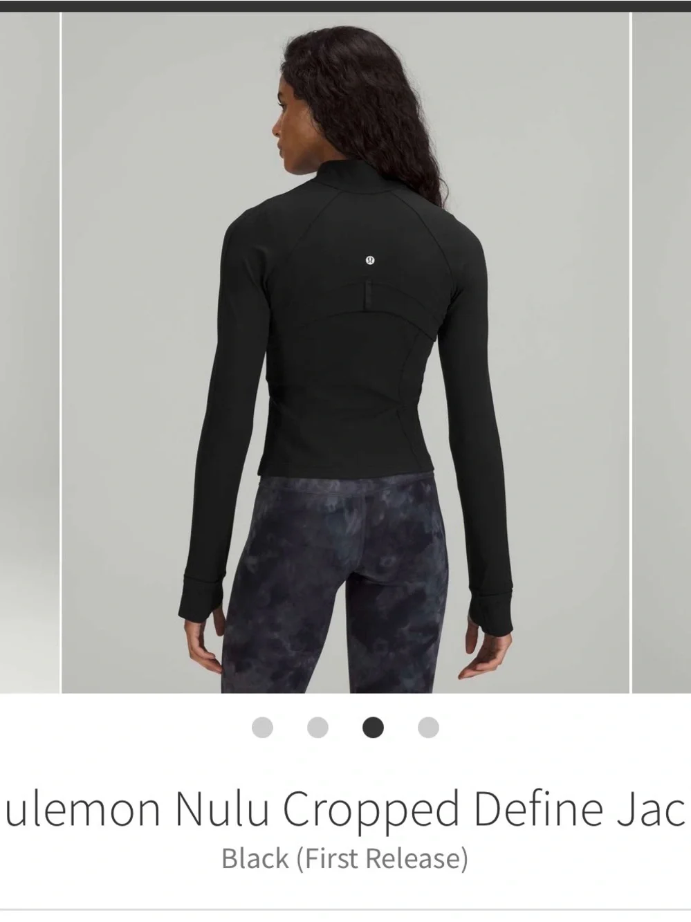 Lululemon cropped nulu define jacket black size 4 like new condition